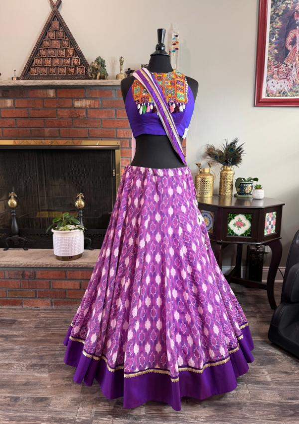 Purple Jute Gamthi Chaniya Choli